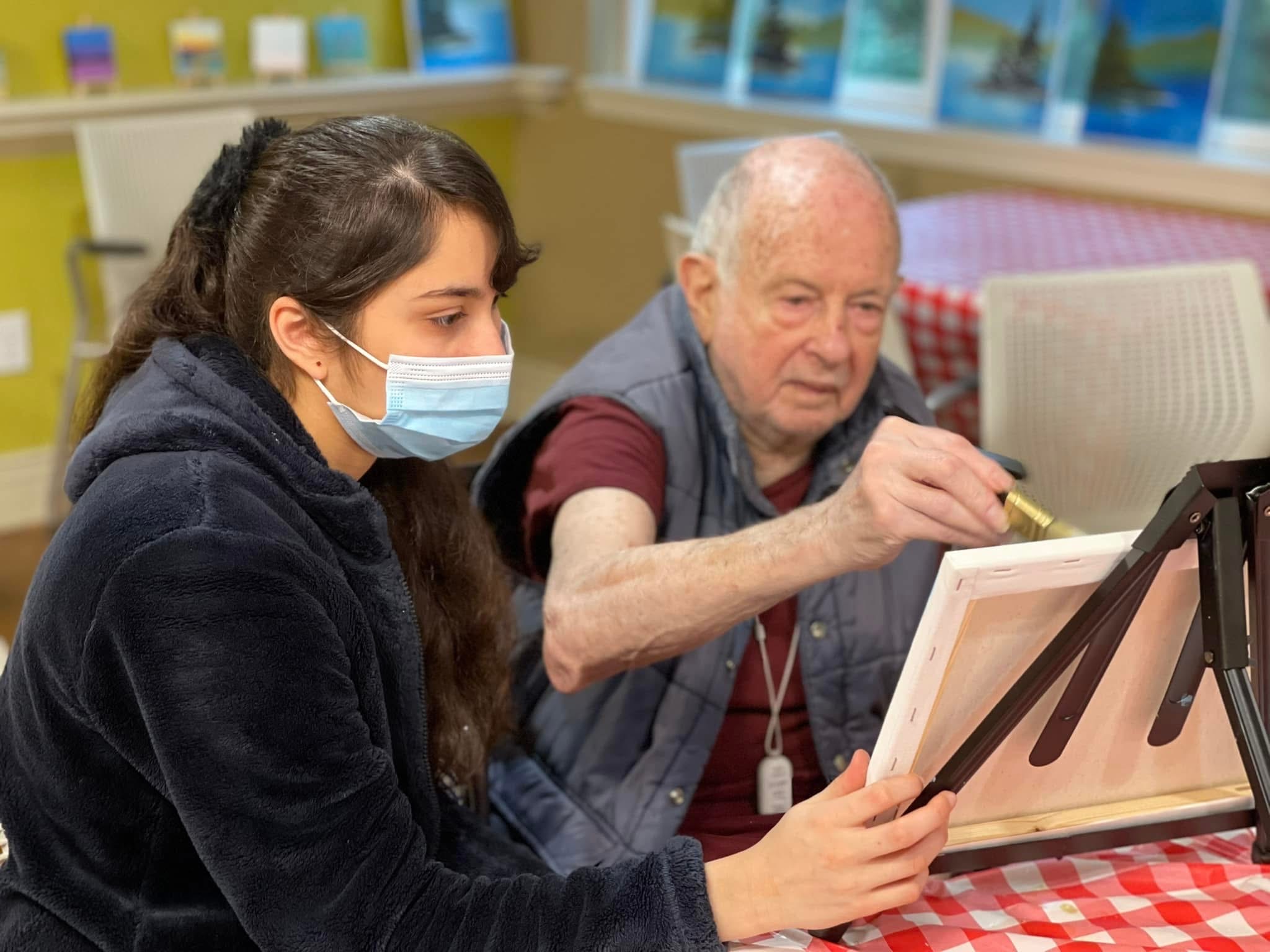 Teaching art at assisted living facility